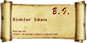 Biehler Iduna névjegykártya